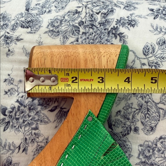 Charlotte Stone Marlo Clogs in Hot Mint Green Embossed Leather - Picture 11 of 12